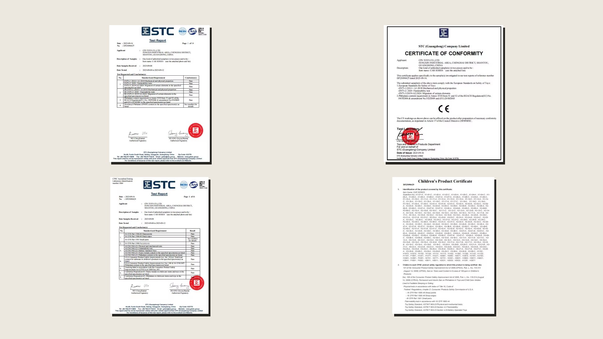 Product documents and compliance review materials