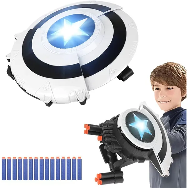 CHT-304606 Dart Shooting Shield Blaster with Light-up Toys Soft Bullet