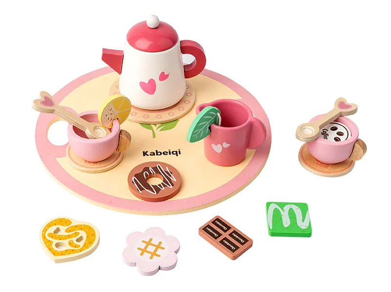 CHT-308811 NEW Wooden Pretend Play Toy Afternoon Tea Party Set for Kids