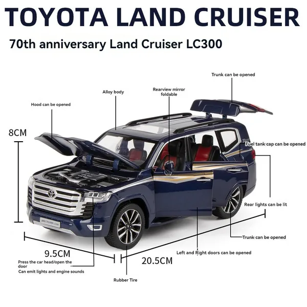 CHT-301056 Diecast Toys Car TO-YOTA Land Cru-iser Metal Model Car Class