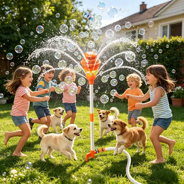 CHT-349126 2 in 1 water spray & bubble machine, (battery included)