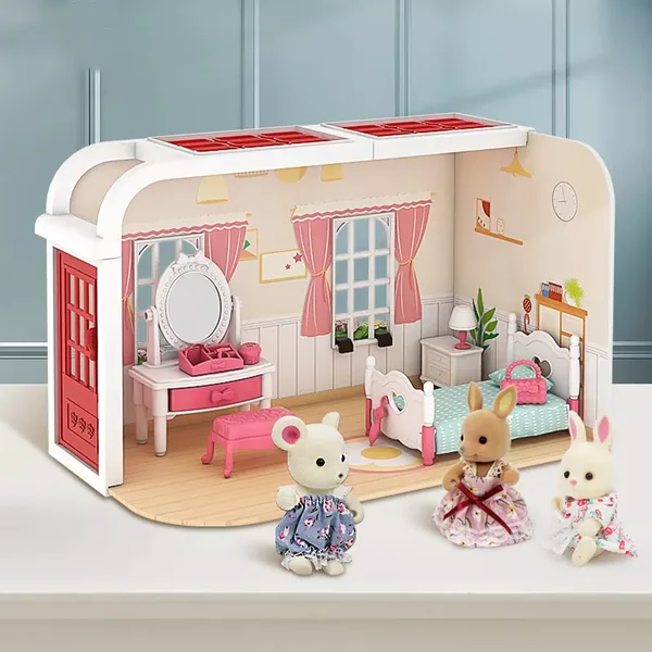 CHT-261000 Kids Educational Toys DIY Kids Fun Plastic Diy Furniture Bed
