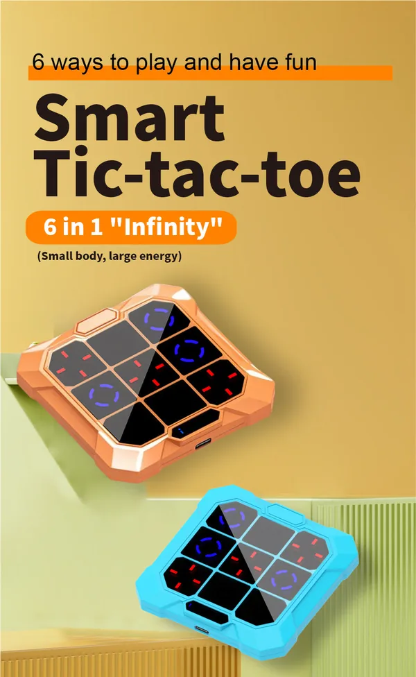 CHT-324701 Tic Tac Toe Bolt Game 6-in-1 Handheld Puzzle Game Console Po