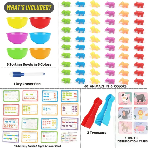CHT-281858 Montessori Kids Counting Toys Color Matching Letter Game Fun