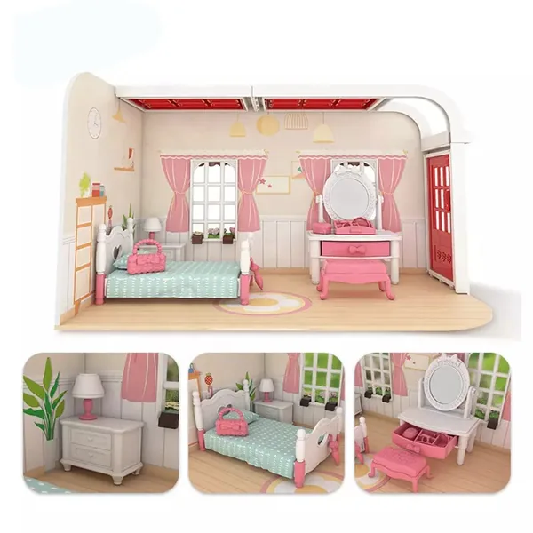 CHT-261000 Kids Educational Toys DIY Kids Fun Plastic Diy Furniture Bed