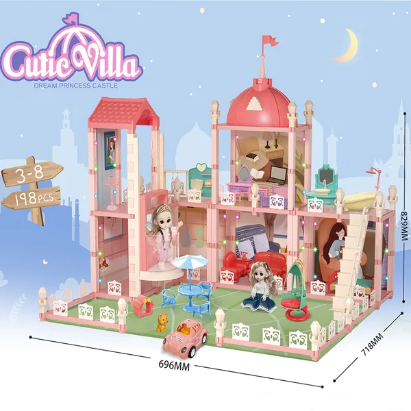 CHT-261891 Wooden House Cottage House Furniture Toys Set Fully Furnishe