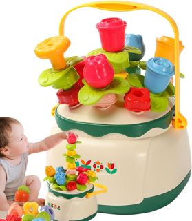 Portable Flower Building Toys Botanical Stacking Blocks