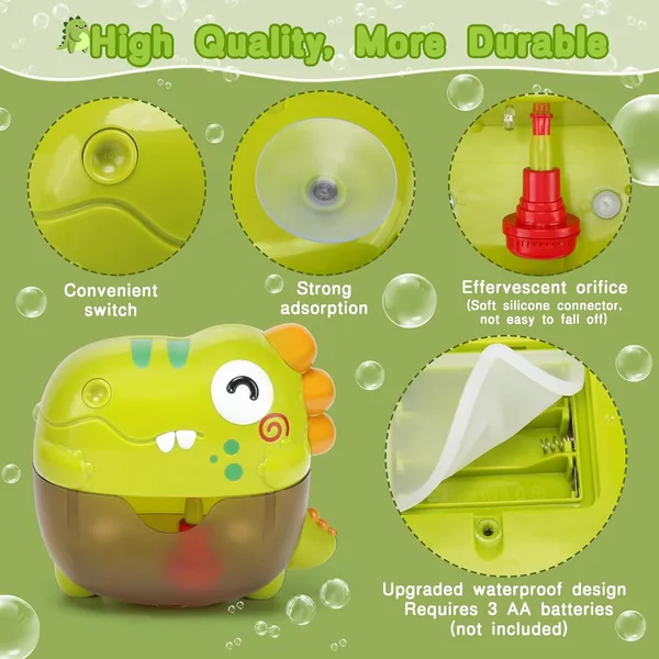 CHT-290626 Baby Bath Toys Cartoon Dinosaur Music Soap Blowing Bubble Ma