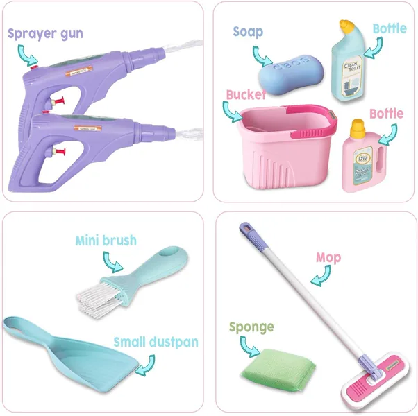 CHT-303813 11 PCS Pretend Play Toys Housekeeping Kit House Cleaning Toy