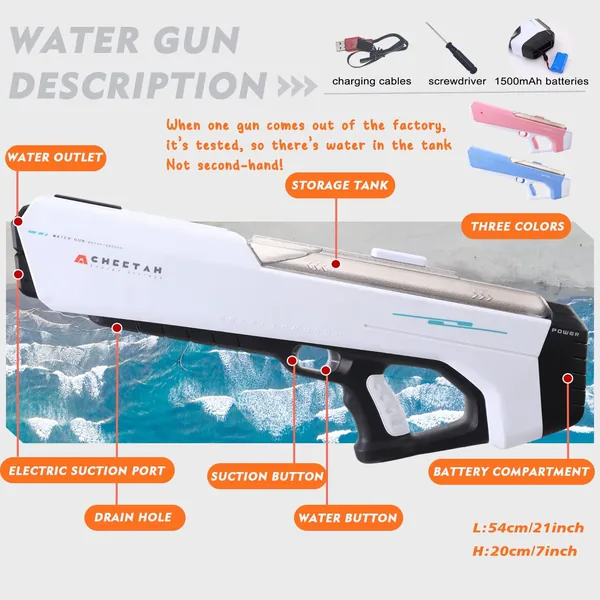 CHT-288326 Songkran Electric Water Gun for Kids Automatic Water Squirt