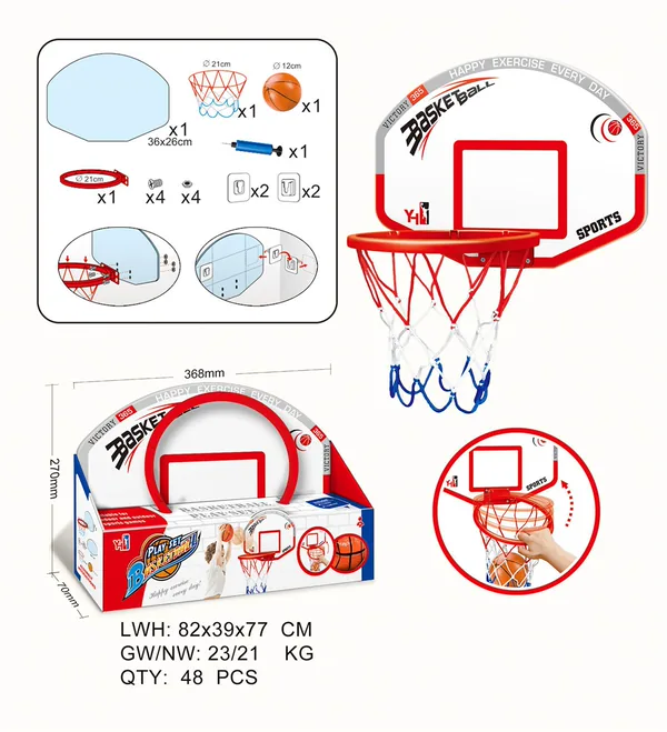 CHT-303674-CPS303680 Portable Plastic Basketball Hoop Board & Stand for Kids-Indo