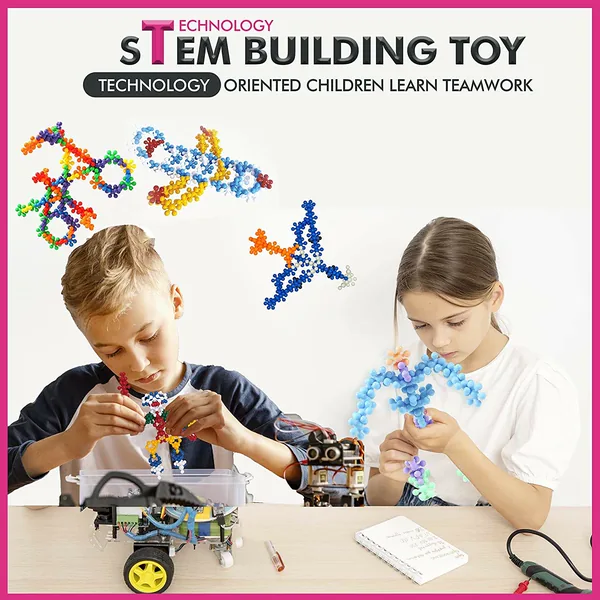 CHT-264281 Preschool 500pcs 600pcs DIY Snowflake Interlocking Plastic B