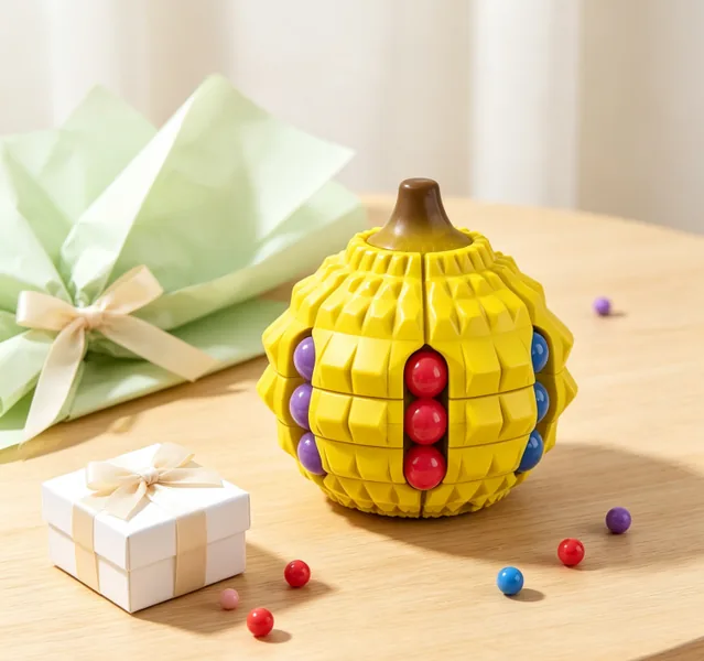 CHT-351207 Durian Magic Bean Fruit Cube Stress-Relief Finger Spinner