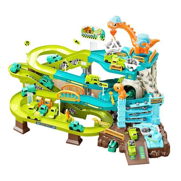 CHT-304620 Dinosaur Climbing Hills Rail Car Construction Play Set with