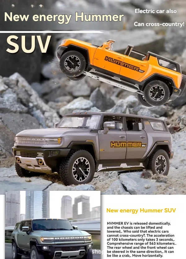 CHT-301048 1/24 Diecast Toys HUMMER SUV Car Toys Metal Car Model Collec