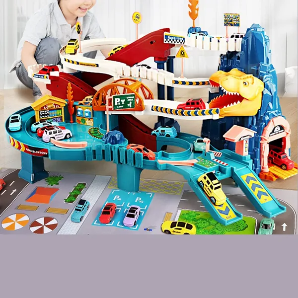 CHT-236171 Slot Toys Dinosaur Winding Road Rail Car Climbing Hills Rail