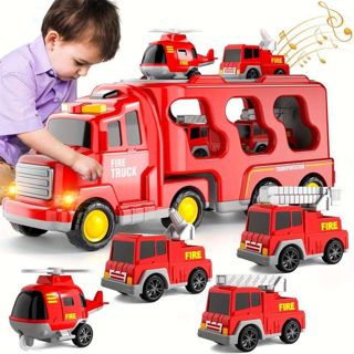 5 in 1 Friction Powered Fire Truck Play Set with Interchangeable