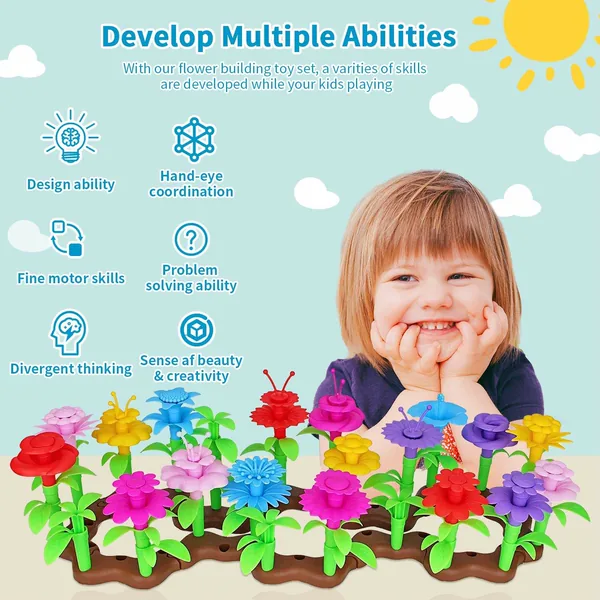 UNRESOLVED-62035411352 Flower Garden Building Toys for Girls STEM Educational Toy T