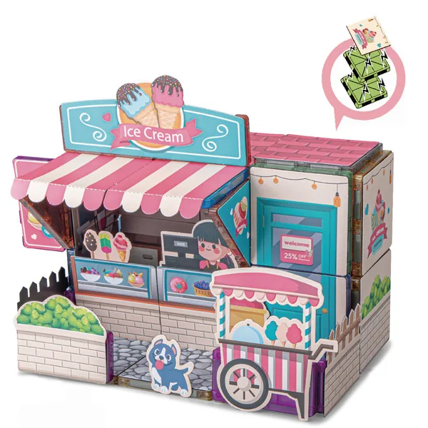 CHT-331636 Children's 3D Three-dimensional DIY Dessert Hut Building Mag