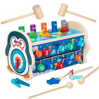 Montessori Toddler Busy Action Board Wooden Educational Toy