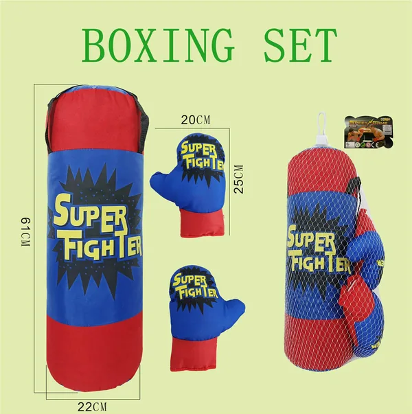 CHT-304655-CPS304660 Indoor Outdoor Sport Toy Boxing Bag and Gloves Boxing Set Su