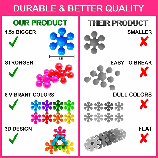 CHT-264281 Preschool 500pcs 600pcs DIY Snowflake Interlocking Plastic B