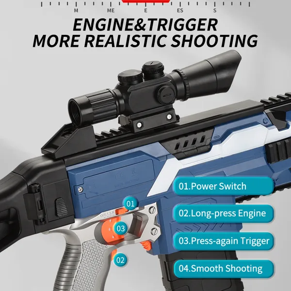CHT-242435 UMP EVA Soft Bullet Kids Electric Toy Gun Set Outdoor Play T