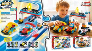 Go-Kart Racing Building Block Set with Die-Cast Car