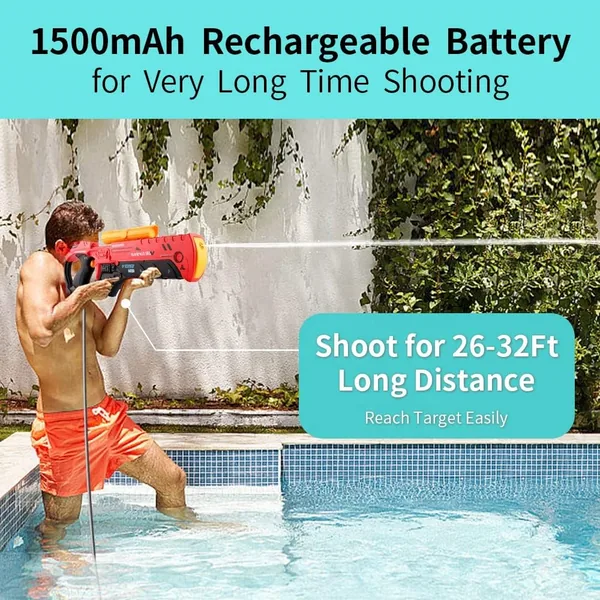 CHT-273128 Electric Water Gun with Backpack Modes Large Battery Powered