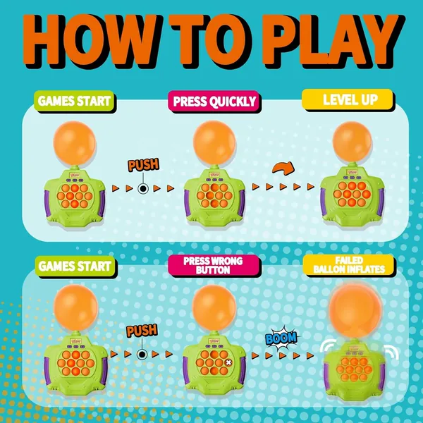 CHT-291367 Pop Fidgets Kids Games Toys Handheld Sensory with Balloons Q