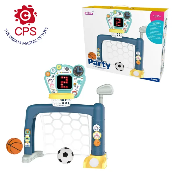 CHT-262745 New Portable 3-in-1 Outdoor Sports Toy Golf Basketball & Tos