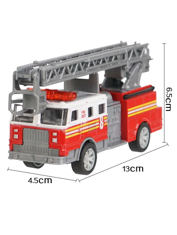 CHT-197349 Ladder Fire Truck Die-cast Metal Toy Car Openable Doors Pull