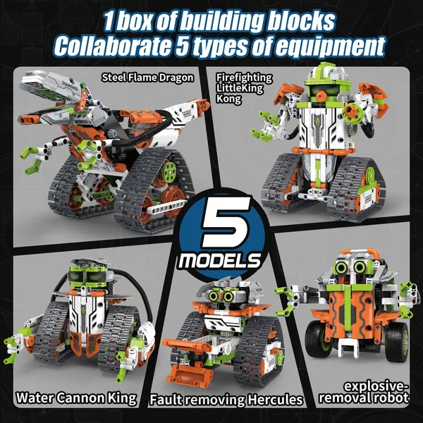 CHT-292859 Dinosaur and Robot Set, 5-in-1 Structural Building Set with