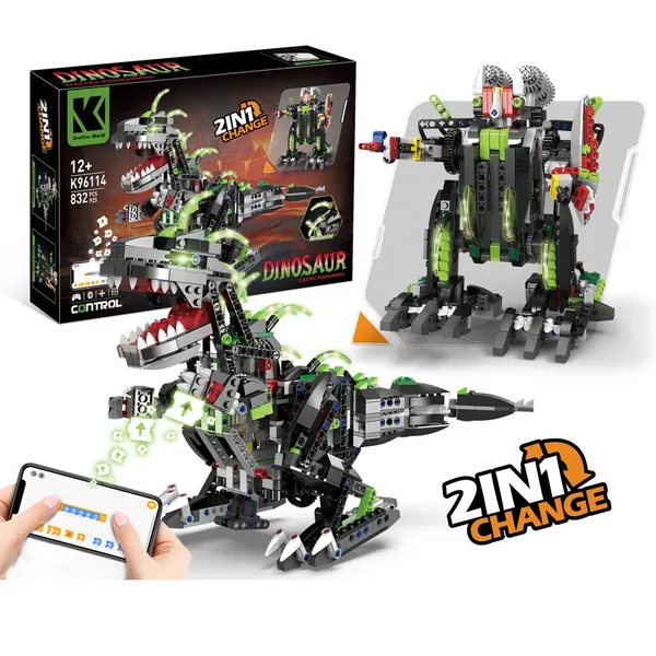 CHT-292829 App Controlled Dinosaur Toy Assemble DIY Toy 2 in 1 STEM Sci