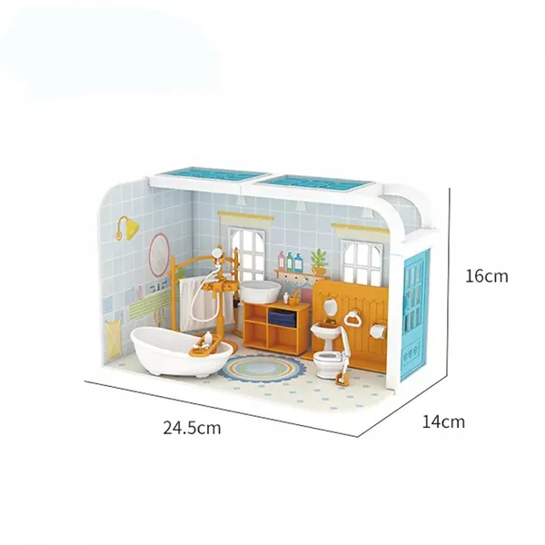 CHT-260999 Kids Educational Toys DIY Bathroom Cottage 3D Furniture Bath