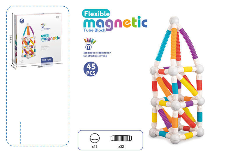 CHT-331628 45PCS Retractable Magnetics Sticks Building Toy Set-Flexible