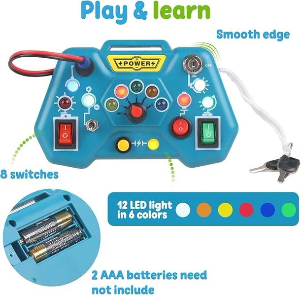 CHT-341301 Montessori-Inspired LED Lights Busy Board Toy Analog Circuit