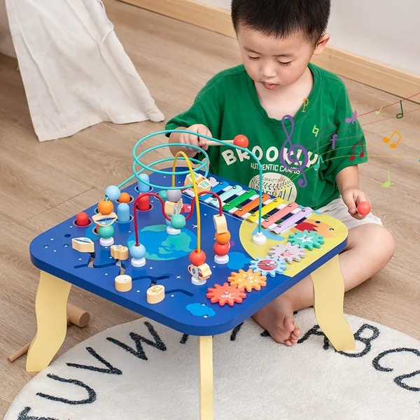 CHT-305229 5 in 1 Multi-functional Busy Board Montessori Wooden Table S