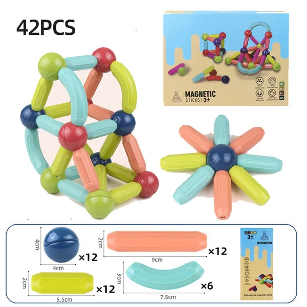 CHT-261608 42PCS Magnetics Sticks and Balls Toys Educational 3D Magneti
