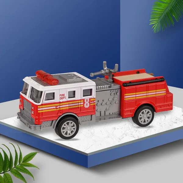 CHT-197350 Toys Simulation Toy Car Pull Back Die Cast Fire Truck Car wi