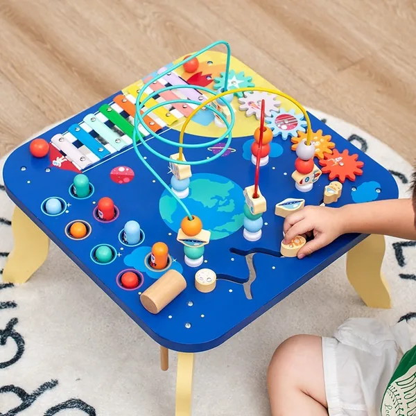 CHT-305229 5 in 1 Multi-functional Busy Board Montessori Wooden Table S