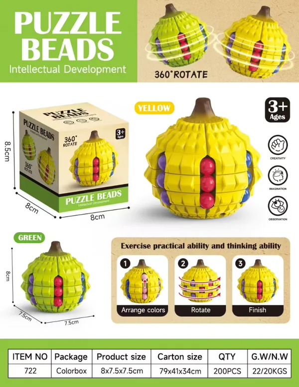 CHT-351207 Durian Magic Bean Fruit Cube Stress-Relief Finger Spinner