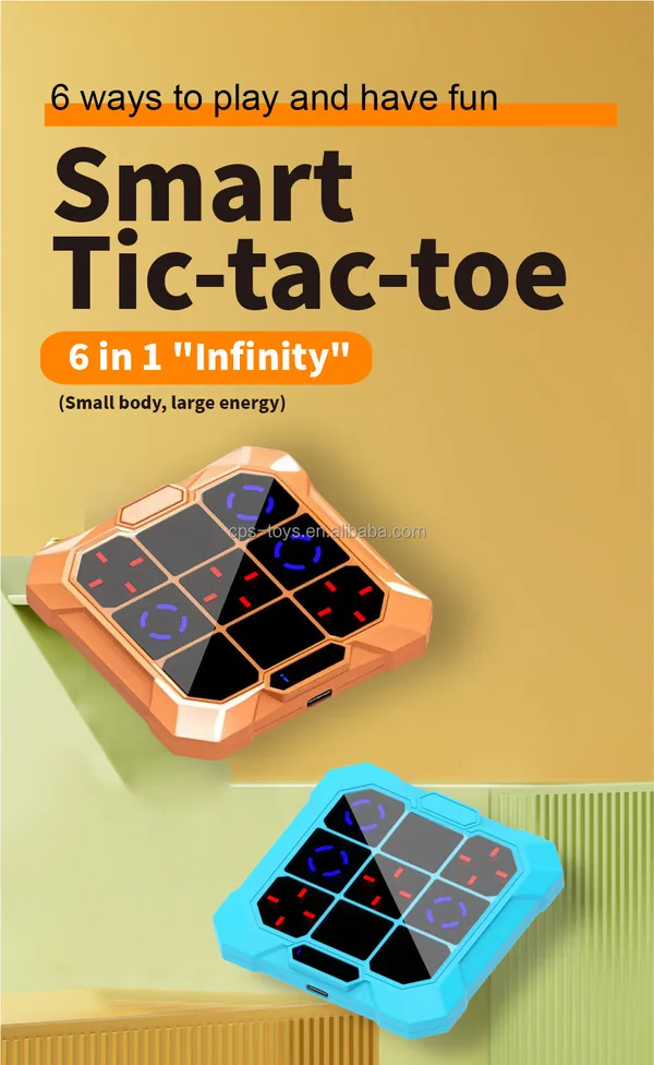CHT-324701 Tic Tac Toe Bolt Game 6-in-1 Handheld Puzzle Game Console Po
