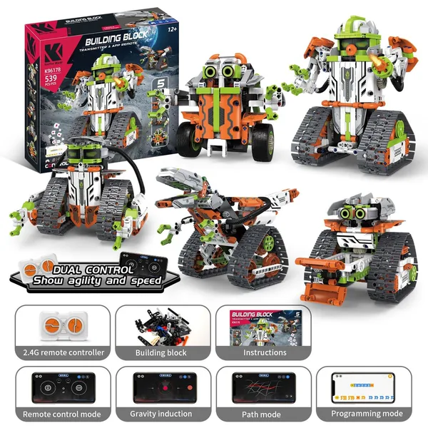 CHT-292859 Dinosaur and Robot Set, 5-in-1 Structural Building Set with
