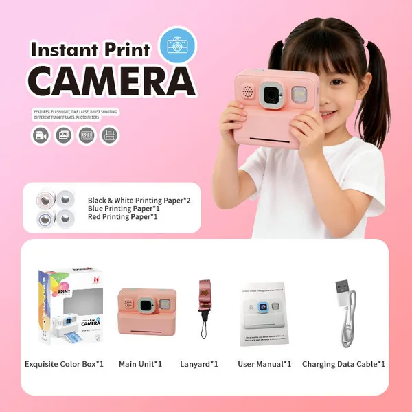 CHT-346655 Kids Camera Instant Print Instant Cameras That Print Photos,