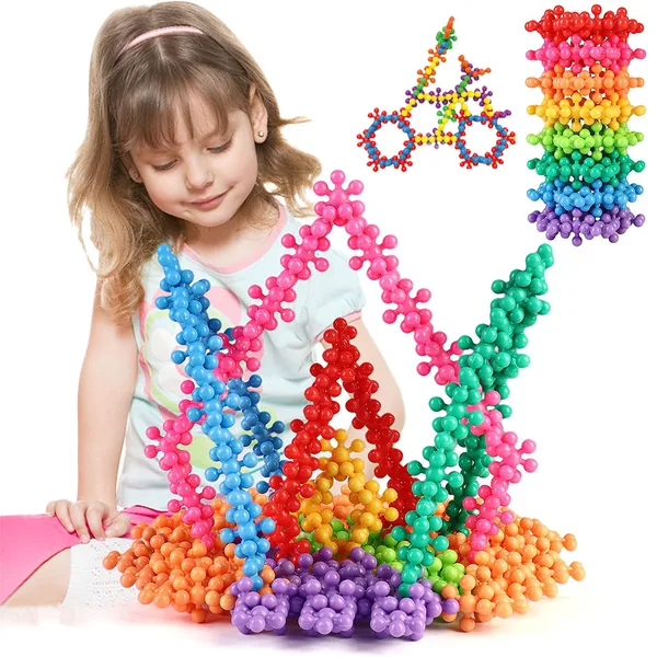 CHT-264281 Preschool 500pcs 600pcs DIY Snowflake Interlocking Plastic B