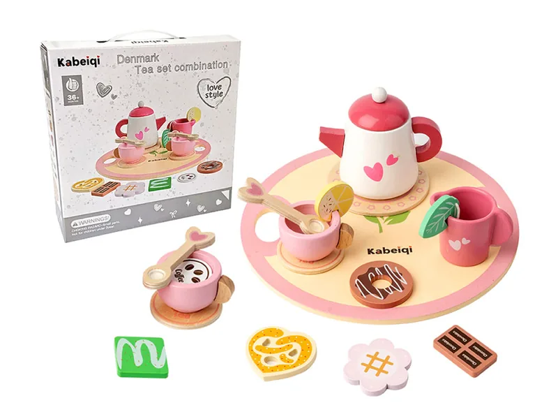 CHT-308811 NEW Wooden Pretend Play Toy Afternoon Tea Party Set for Kids