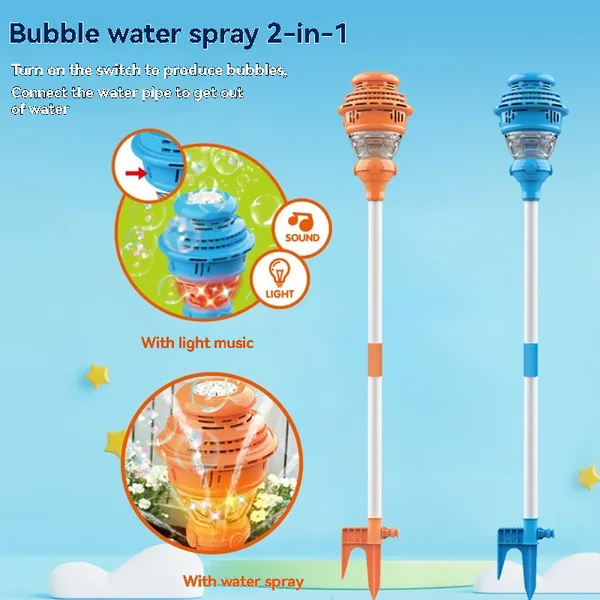 CHT-349126 2 in 1 water spray & bubble machine, (battery included)