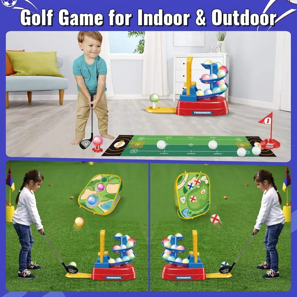 CHT-303782 Kids Golf Club Set with 20pcs Light-up Plastic Golf Balls an