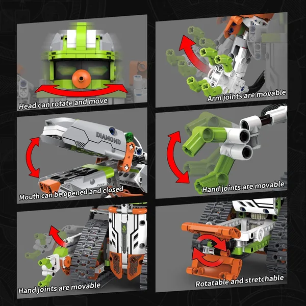 CHT-292859 Dinosaur and Robot Set, 5-in-1 Structural Building Set with
